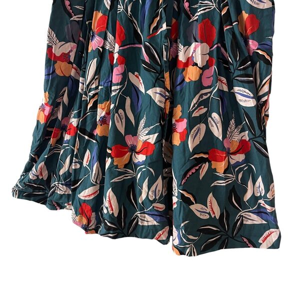 Eloquii Plus 14 Full Skirt A-line Tropical Floral Printed Cotton Pockets - Picture 6 of 8